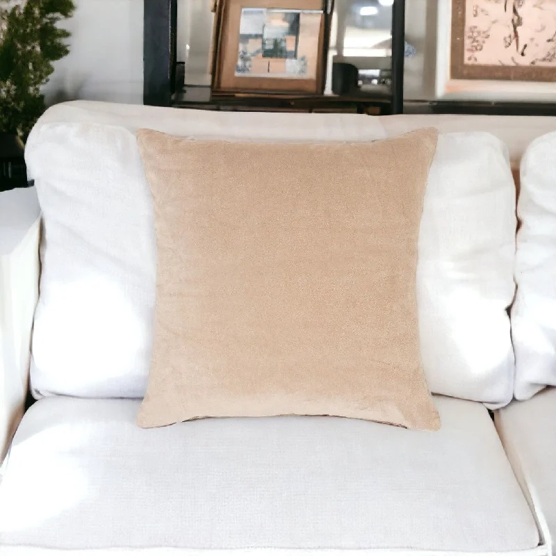 Travel Pillows for Long Journeys20" X 20" Taupe Cotton Zippered Pillow