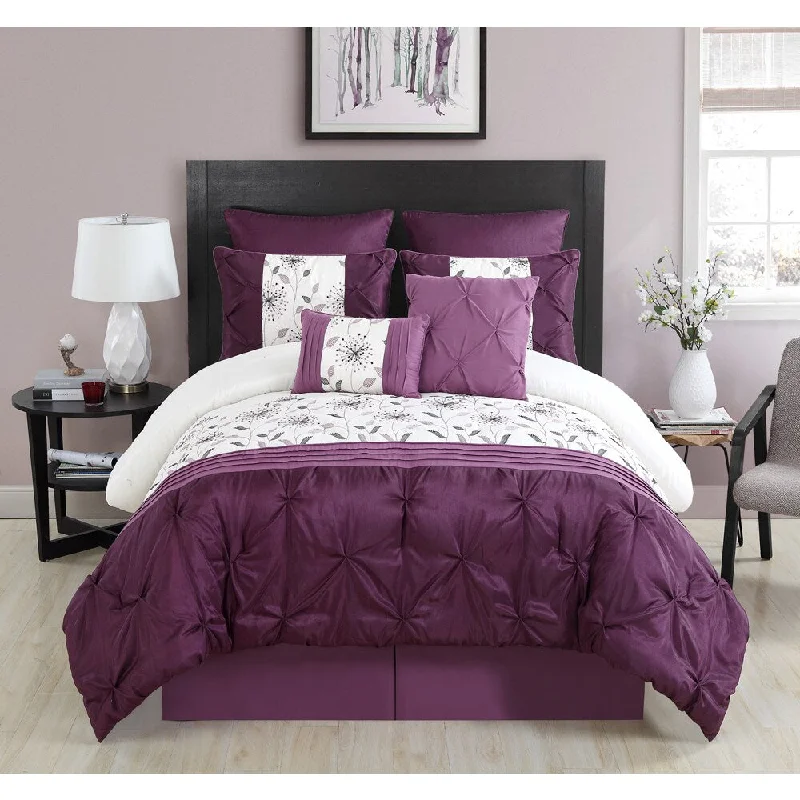 Microfiber - filled comforters that are lightweight and easy to care forVCNY Prairie 8 Piece Comforter Set