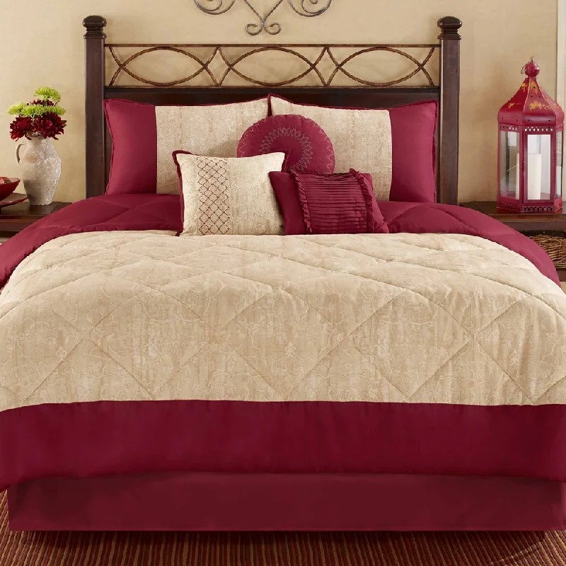 Microfiber - filled comforters that are lightweight and easy to care forCasa Mia San Miguel 7-piece Microfiber Comforter Set Microfiber - filled comforters that are lightweight and easy to care forCasa Mia San Miguel 7-piece Microfiber Comforter Set