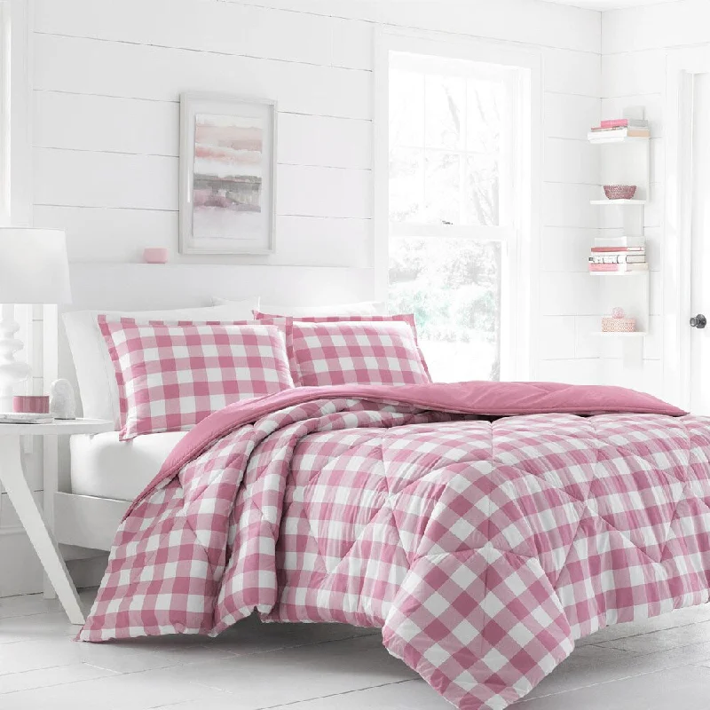 Queen - size comforters for standard queen - sized mattressesPoppy & Fritz Gingham Light Pink Comforter Set