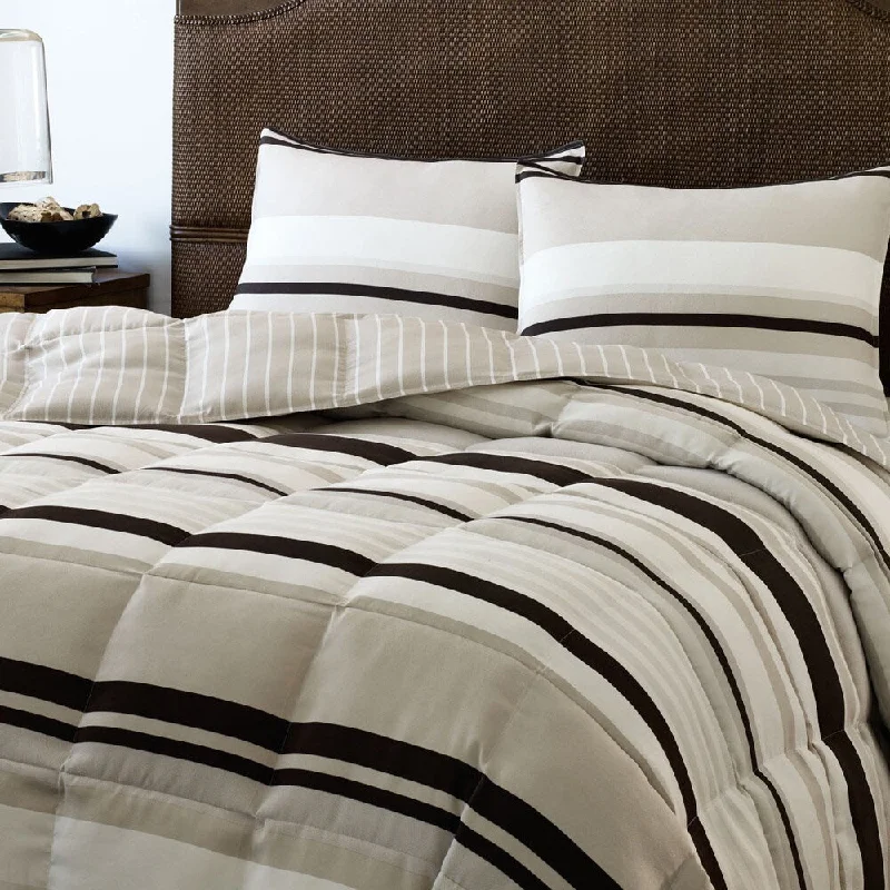 Synthetic - filled comforters like polyester for affordability and hypoallergenic propertiesEddie Bauer Redmond Stripe Down Alternative Reversible 3-piece Comforter Set Synthetic - filled comforters like polyester for affordability and hypoallergenic propertiesEddie Bauer Redmond Stripe Down Alternative Reversible 3-piece Comforter Set