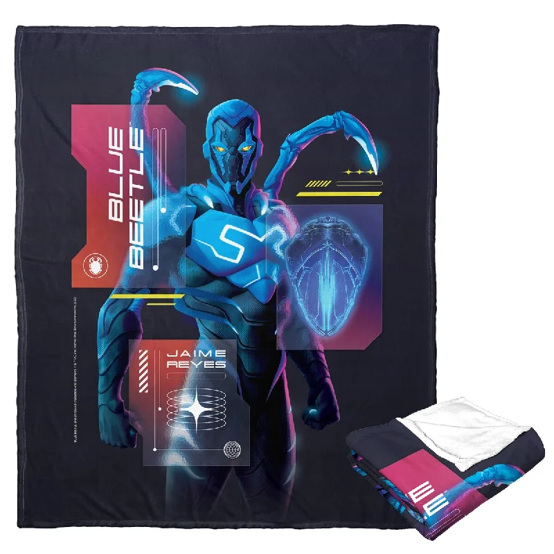 Queen - size blankets for standard - sized bedsWarner Brothers Blue Beetle Exoskeleton Silk Touch Throw Blanket Queen - size blankets for standard - sized bedsWarner Brothers Blue Beetle Exoskeleton Silk Touch Throw Blanket