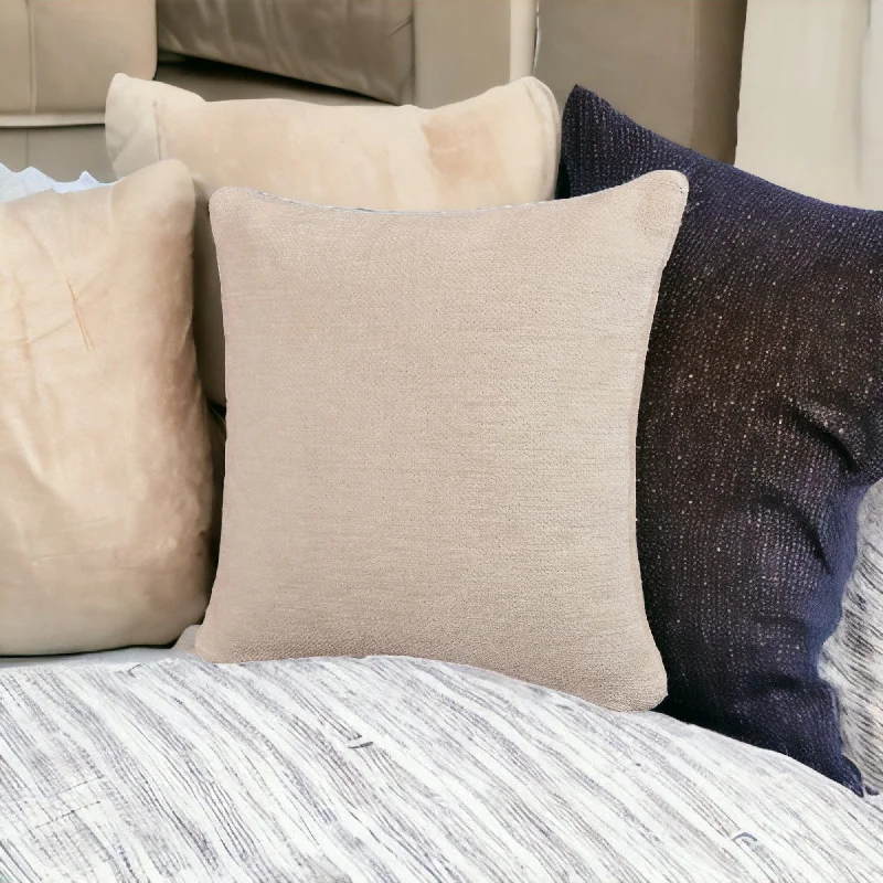Firm Pillows for Side Sleepers20" X 20" Ivory Chenille Zippered Pillow