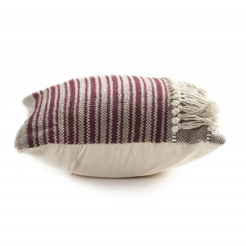 Orthopedic Pillows for Back Pain Relief20" X 20" Maroon Red And Off-White 100% Cotton Striped Zippered Pillow Orthopedic Pillows for Back Pain Relief20" X 20" Maroon Red And Off-White 100% Cotton Striped Zippered Pillow