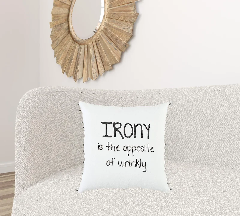 Adjustable Pillows for Customized ComfortBlack and White Irony Fun Message Throw Pillow Adjustable Pillows for Customized ComfortBlack and White Irony Fun Message Throw Pillow