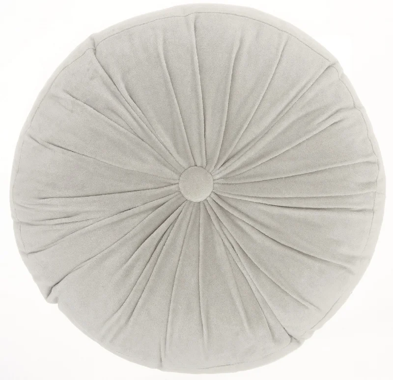 Bolster Pillows for Sofa DecorationLight Gray Tufted Round Throw Pillow