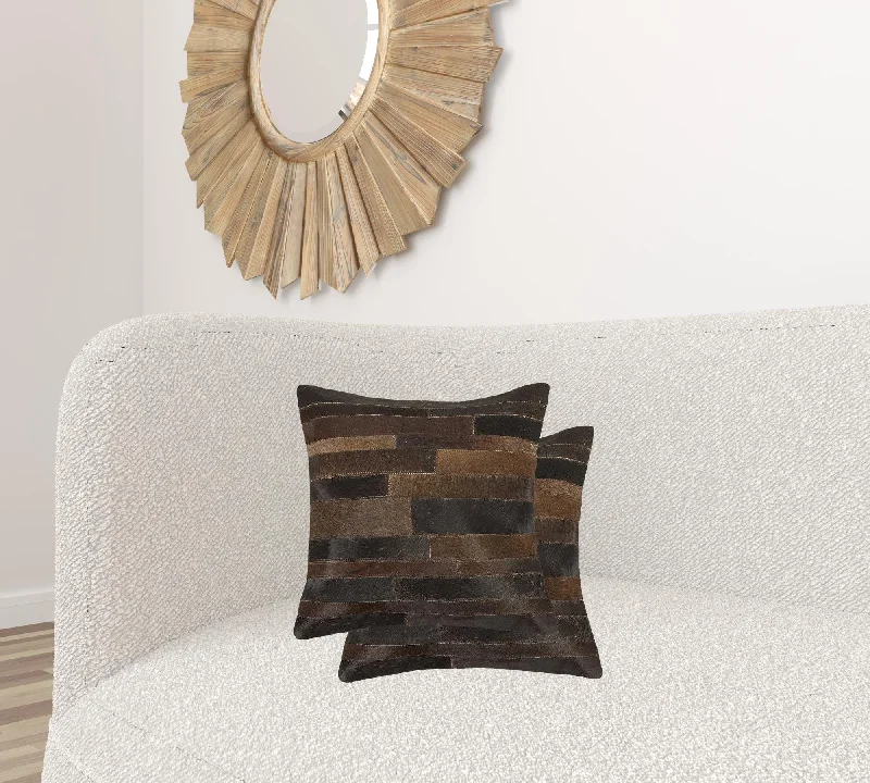 Round Pillows for Boho-Style Interiors18" X 18" X 5" Chocolate  Pillow 2 Pack
