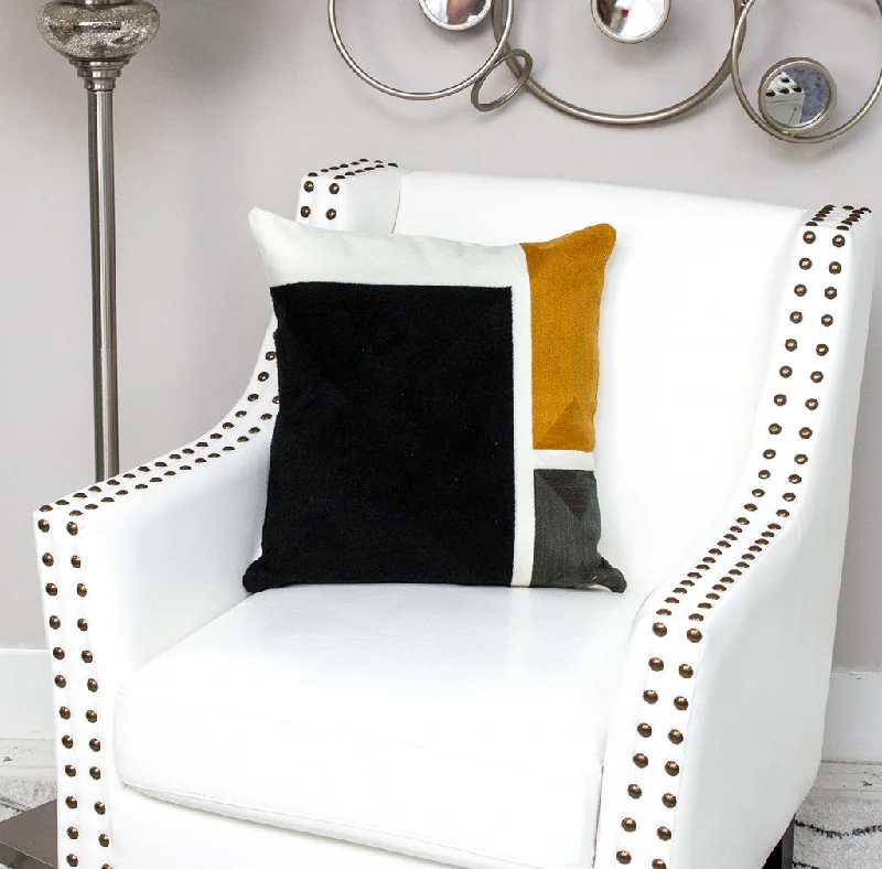 Firm Pillows for Side Sleepers20" X 20" Black And Yellow Geometric Zippered 100% Cotton Throw Pillow