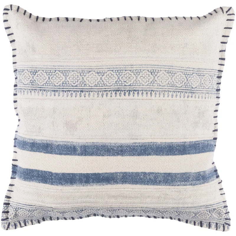 Kids Pillows with Fun DesignsLola 20 x 20 Block Print Pillow in Cream and Navy Blue Kids Pillows with Fun DesignsLola 20 x 20 Block Print Pillow in Cream and Navy Blue