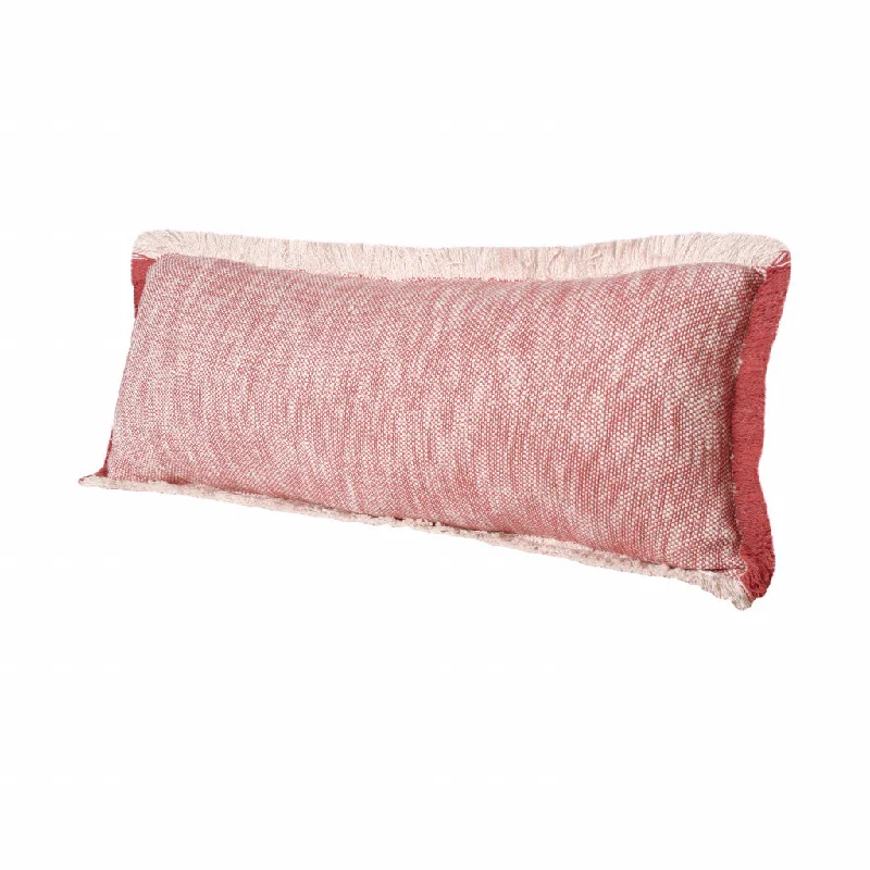 Cotton Pillows for Natural Comfort14" X 36" Auburn Red And White 100% Cotton Geometric Zippered Pillow Cotton Pillows for Natural Comfort14" X 36" Auburn Red And White 100% Cotton Geometric Zippered Pillow