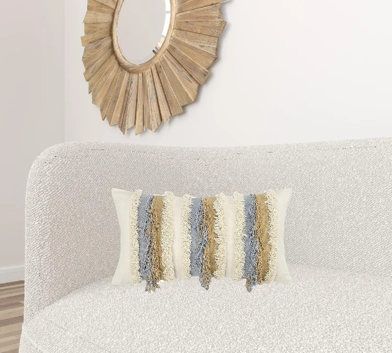 Hypoallergenic Pillows for Allergy SufferersIvory Beige Textural Strands Lumbar Pillow Hypoallergenic Pillows for Allergy SufferersIvory Beige Textural Strands Lumbar Pillow