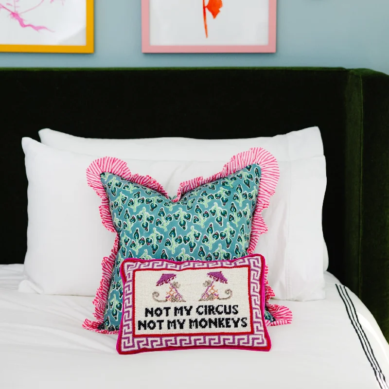 Square Pillows for Modern Home DecorNot My Circus Needlepoint Pillow