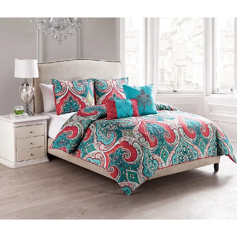 Duck down comforters with a softer feel and good warmth retentionVCNY Casa Royale Reversible 5-piece Comforter Set