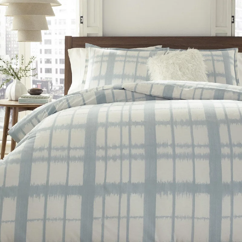 Microfiber - filled comforters that are lightweight and easy to care forCity Scene Ellis Plaid Cotton 3-Piece Comforter Set