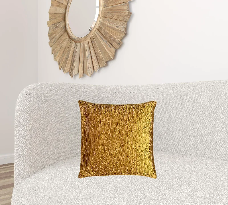 Lumbar Support Pillows for Car SeatsGold Crinkle Down Filled Throw Pillow