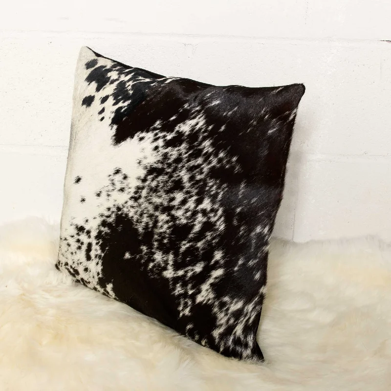 Round Pillows for Boho-Style Interiors18 X 18 Black And White Cowhide Throw Pillow