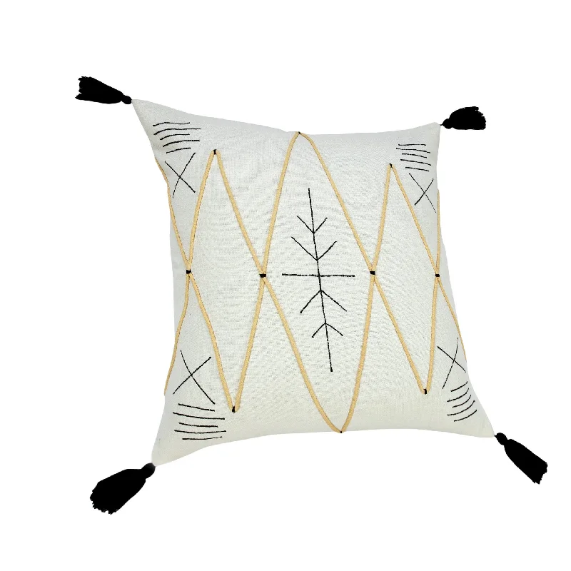 Kids Pillows with Fun Designs20" X 20" Off-White Black And Cream 100% Cotton Geometric Zippered Pillow Kids Pillows with Fun Designs20" X 20" Off-White Black And Cream 100% Cotton Geometric Zippered Pillow