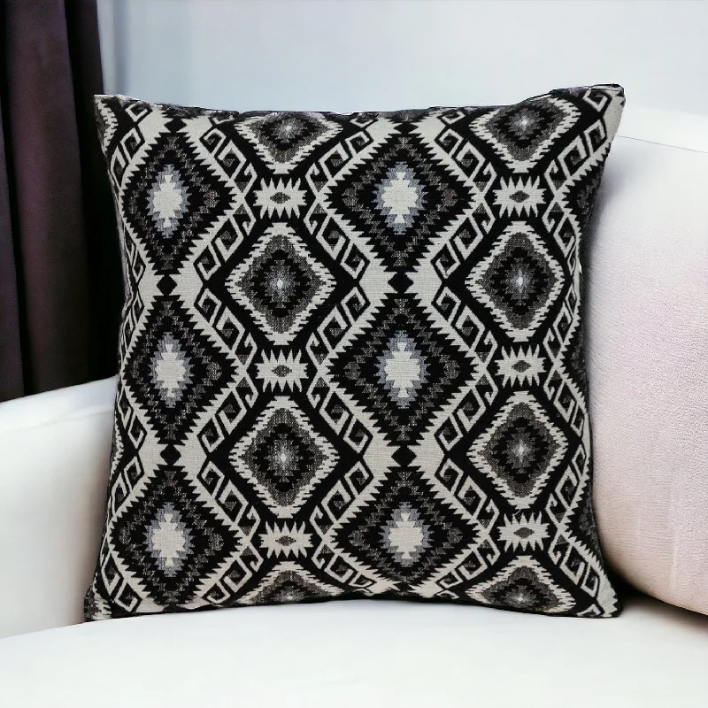 Soft and Fluffy Pillows for Bedroom ComfortJet Black And White Geo Throw Pillow