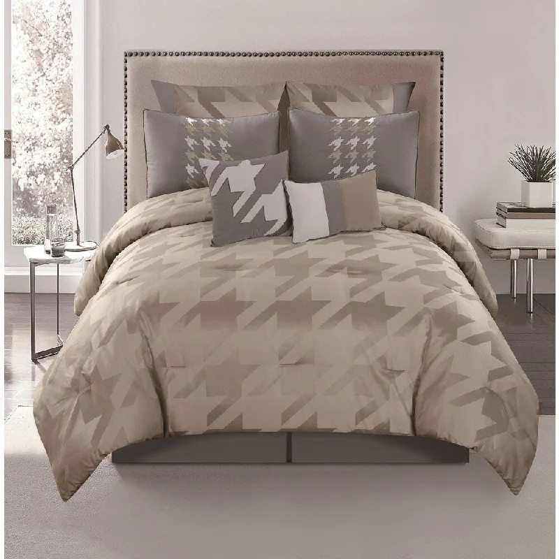 Down - filled comforters for supreme warmth and lightnessMiles Goldtone 8-piece Comforter Set