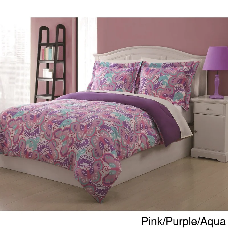 Silk - filled comforters for a luxurious and smooth touchPaisley Butterfly 3-piece Comforter Set