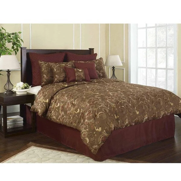 Microfiber - filled comforters that are lightweight and easy to care forGrove Park King-size 9-piece Comforter Set