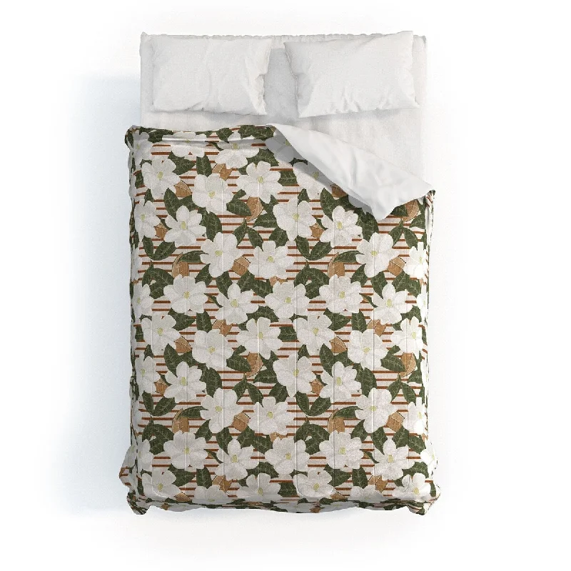 Down - filled comforters for supreme warmth and lightnessLittle Arrow Design Co Magnolia Flower Mustard Made To Order Full Comforter Down - filled comforters for supreme warmth and lightnessLittle Arrow Design Co Magnolia Flower Mustard Made To Order Full Comforter