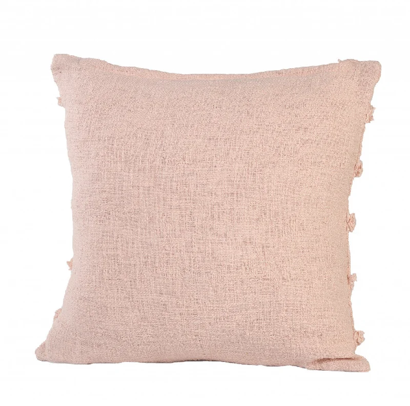 Square Pillows for Modern Home Decor20" X 20" Pearl Blush And Peach 100% Cotton Zippered Pillow