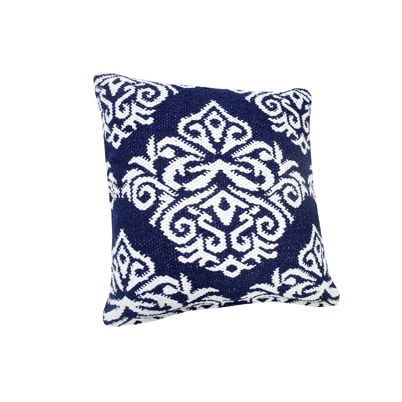 Cooling Pillows for Hot Sleepers20" X 20" Blue And White 100% Cotton Damask Zippered Pillow