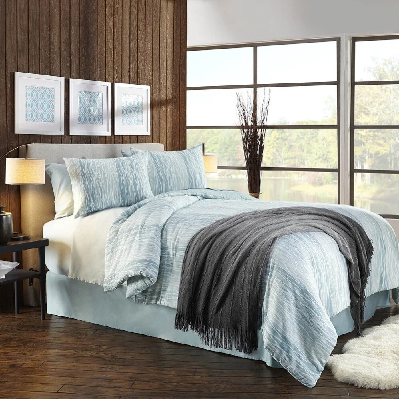 Full - size comforters suitable for full - sized beds in guest rooms or small bedroomsGrove Hill Elements Print Cotton 4-piece Comforter Set