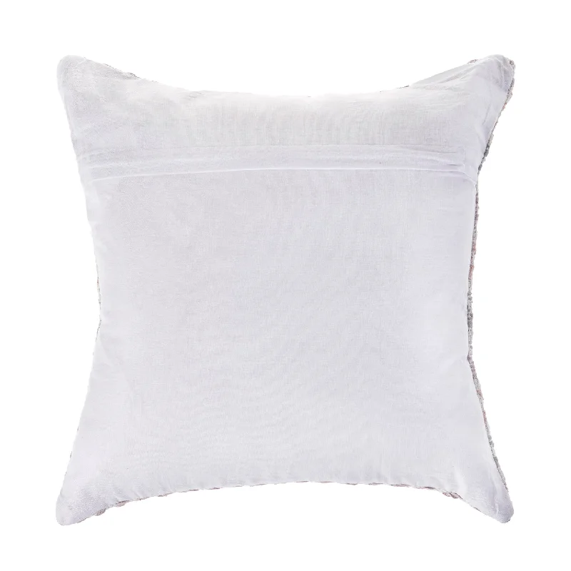 Plush Pillows for a Cozy Bed18" X 18" Purple Pink Gray And White 100% Cotton Chevron Zippered Pillow