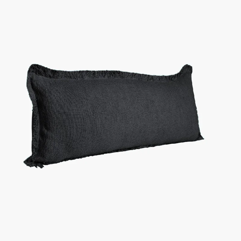 Travel Pillows for Long Journeys14" X 36" Jet Black 100% Cotton Zippered Pillow