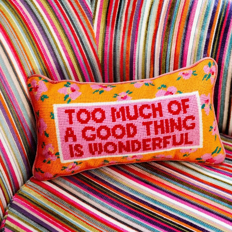 Hypoallergenic Pillows for Allergy SufferersToo Much Needlepoint Pillow