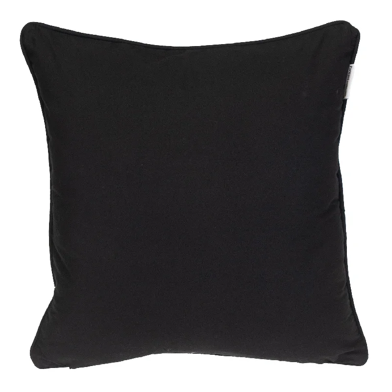 Square Pillows for Modern Home Decor18" X 18" Black 100% Cotton Geometric Zippered Pillow