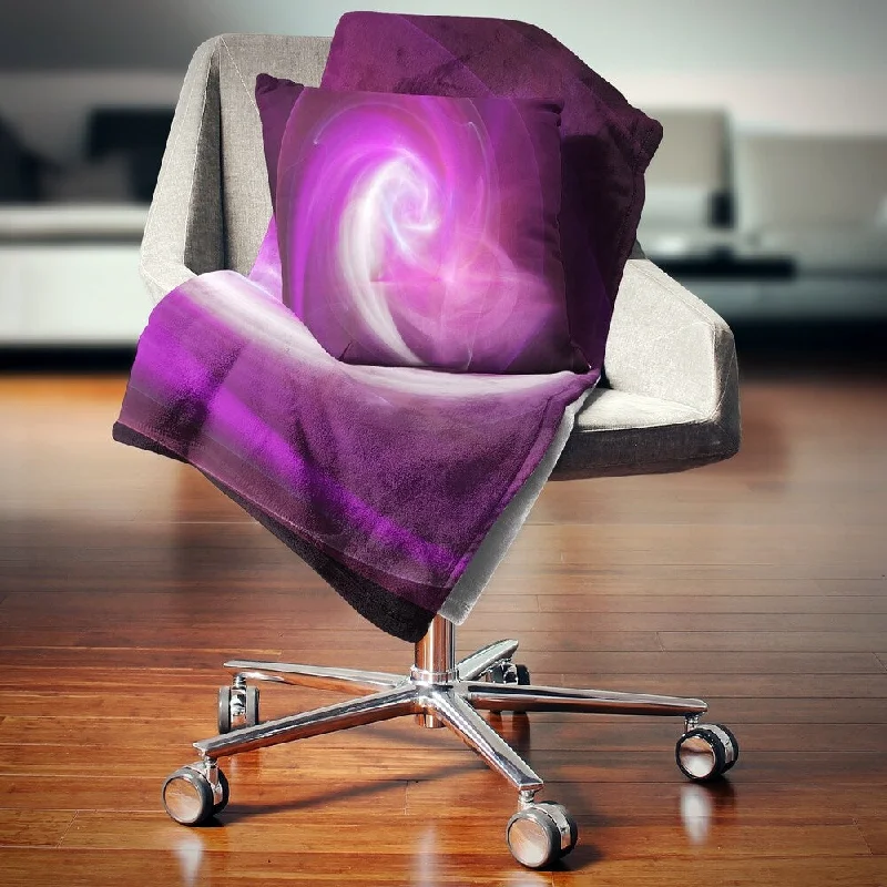 Cotton blankets for breathability and a lightweight feelDesignart 'Pink Fractal Abstract Illustration' Abstract Throw Blanket