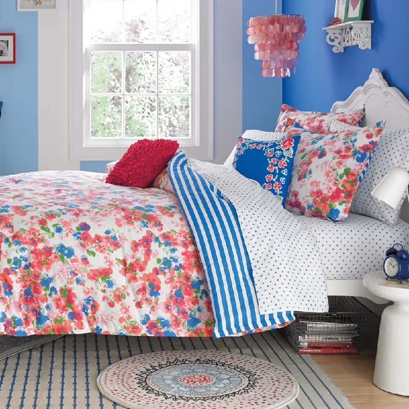 Microfiber - filled comforters that are lightweight and easy to care forTeen Vogue Rosie Posie Cotton 3-piece Comforter Set