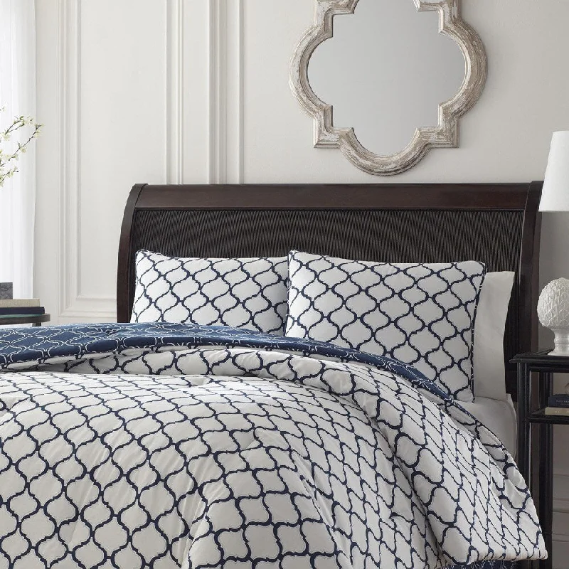 Cotton - filled comforters for a breathable and natural sleep experienceStone Cottage Navy Sateen Duvet Cover Set