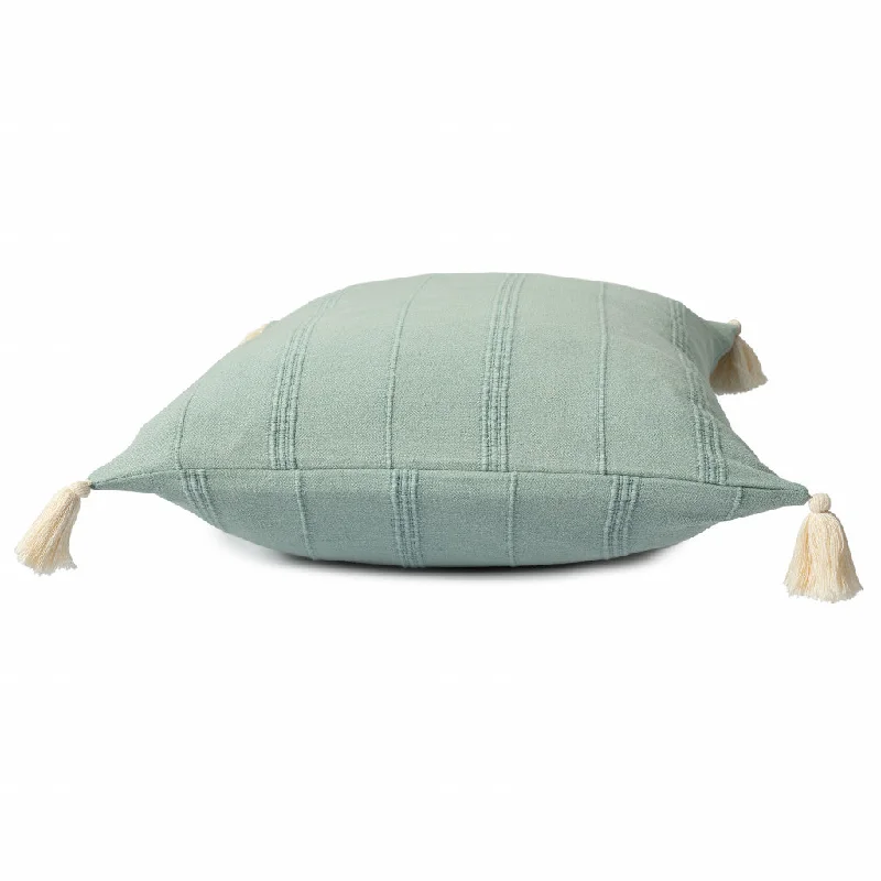 Round Pillows for Boho-Style Interiors18" X 18" Aqua And Green 100% Cotton Zippered Pillow