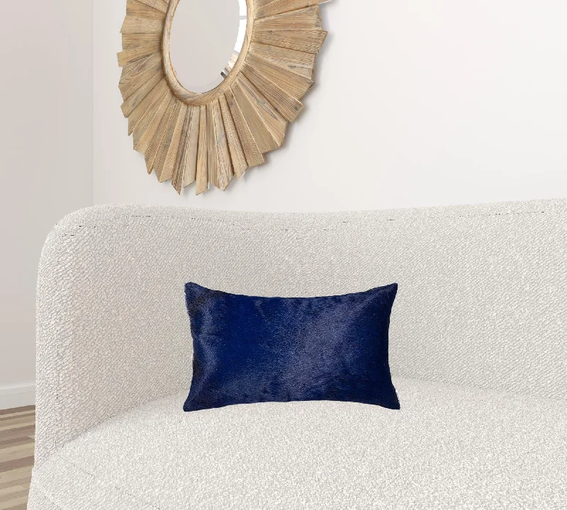 Cooling Pillows for Hot Sleepers12" X 20" X 5" Navy Torino Kobe Cowhide  Pillow