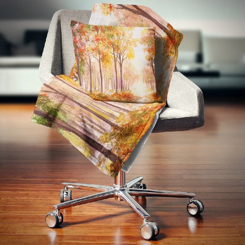 Recycled polyester blankets for an eco - conscious optionDesignart 'Autumn Everywhere Forest' Landscape Fleece Throw Blanket Recycled polyester blankets for an eco - conscious optionDesignart 'Autumn Everywhere Forest' Landscape Fleece Throw Blanket