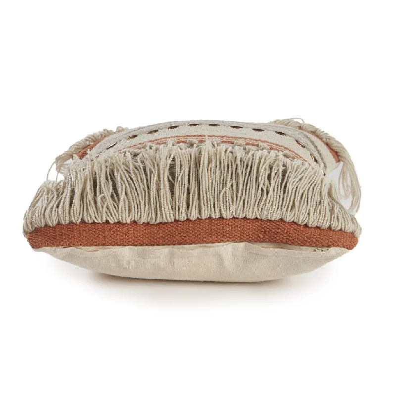 Feather Pillows for a Luxurious Sleep18" X 18" Beige and Red Striped Cotton Zippered Pillow With Fringe Feather Pillows for a Luxurious Sleep18" X 18" Beige and Red Striped Cotton Zippered Pillow With Fringe