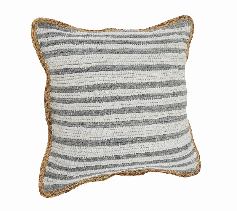 Silk Pillows for Smooth Skin and Hair18" X 18" White Gray And Tan 100% Cotton Striped Zippered Pillow Silk Pillows for Smooth Skin and Hair18" X 18" White Gray And Tan 100% Cotton Striped Zippered Pillow