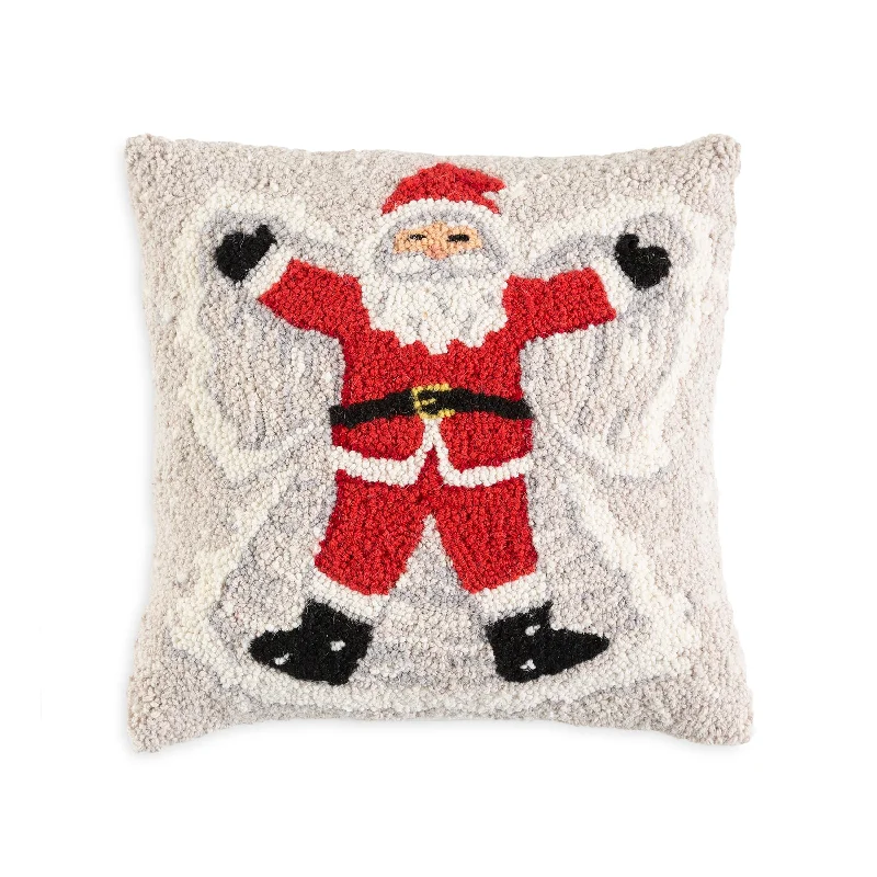Memory Foam Pillows for Neck SupportSanta Snow Angel Hand-Hooked Wool Throw Pillow