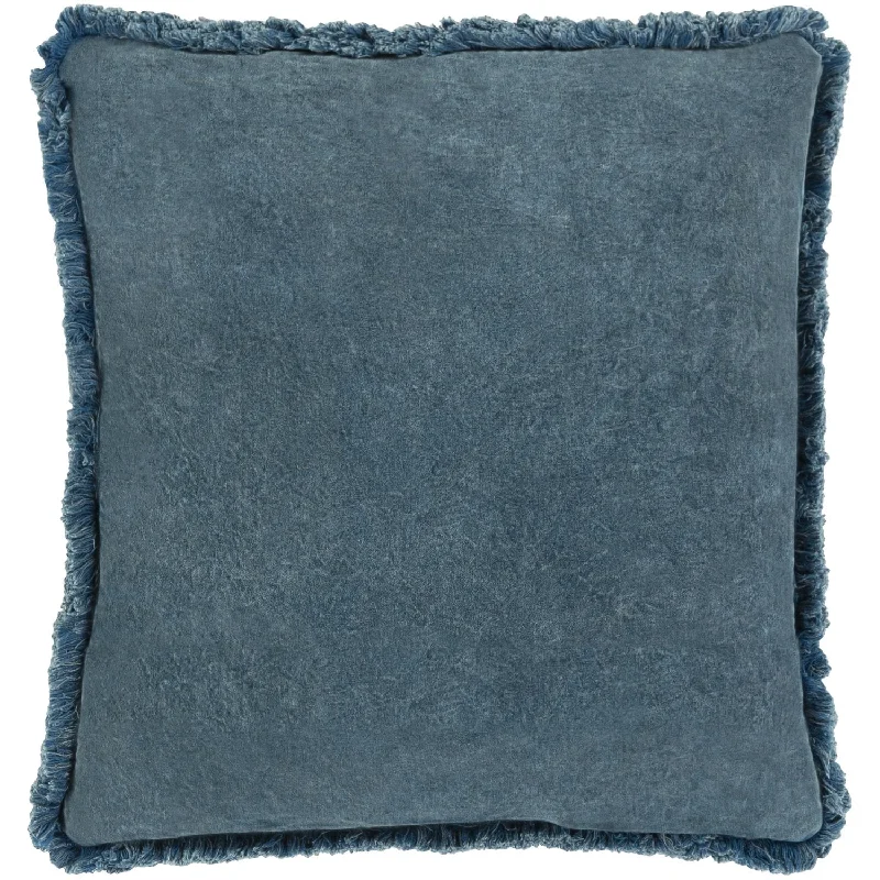 Adjustable Pillows for Customized ComfortWashed Cotton Velvet Pillow in Denim