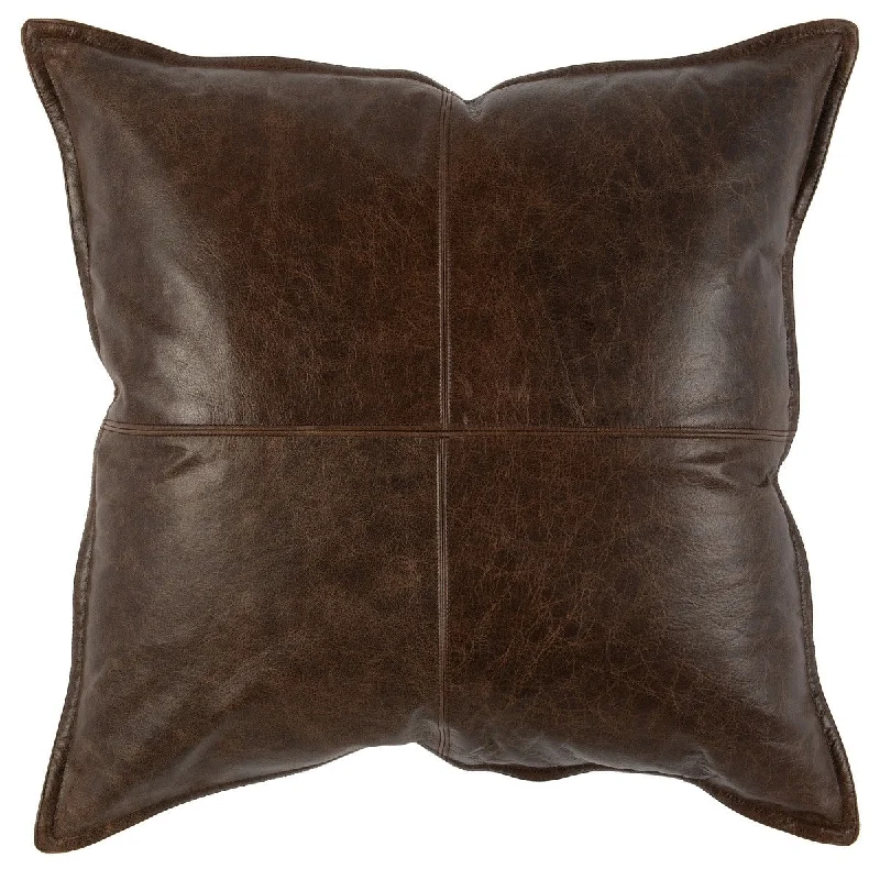 Soft and Fluffy Pillows for Bedroom ComfortLeather Parsons Cocoa Pillow