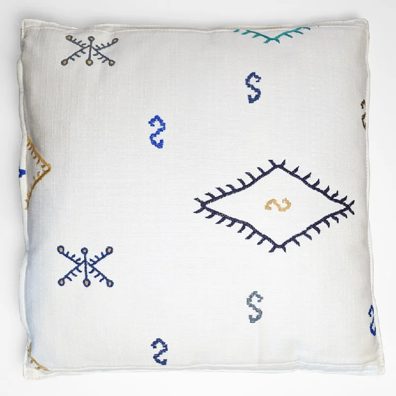 Travel Pillows for Long JourneysWhite with Color Handstitch Pillow II
