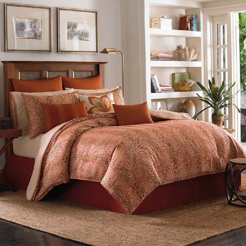 Latex - filled comforters with a bouncy texture and good supportTommy Bahama Prince of Paisley 4-Piece Comforter Set