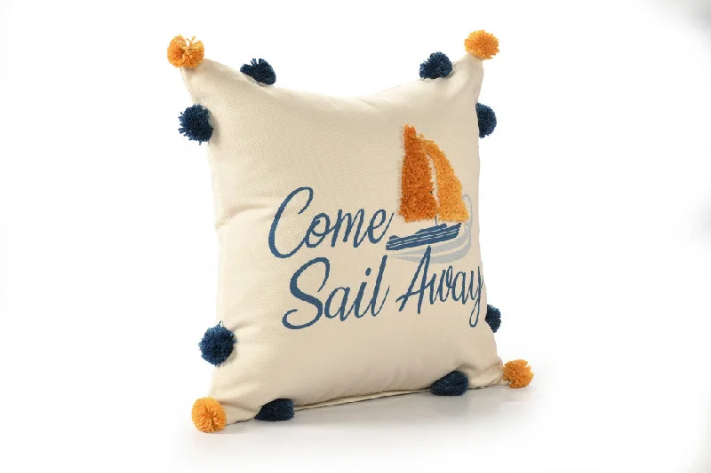 Velvet Pillows for a Touch of Elegance20" X 20" Navy And Orange Polyester Tropical Zippered Pillow