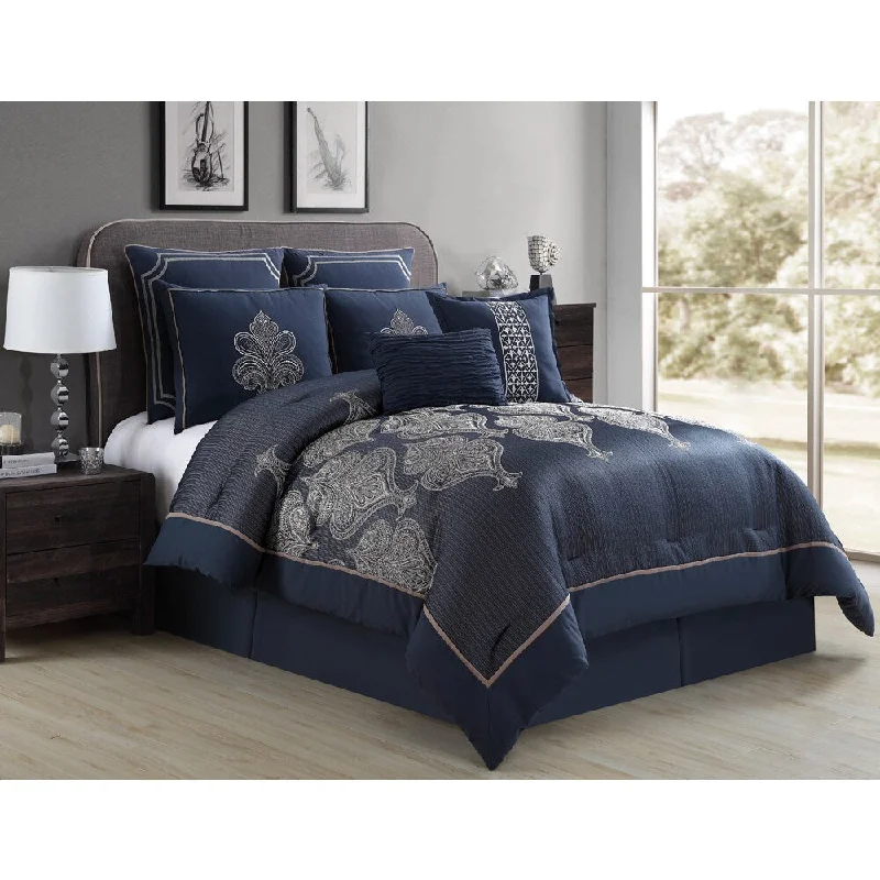 Bamboo - fiber - filled comforters with antibacterial and breathable qualitiesVCNY Marlene 8 Piece Comforter Set