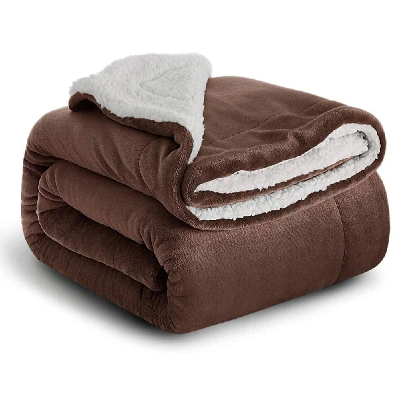 Rayon from bamboo blankets for a silky and breathable feel50" x 60" 400 Gsm Throws Sherpa Fleece Blanket Reversible Coffee Rayon from bamboo blankets for a silky and breathable feel50" x 60" 400 Gsm Throws Sherpa Fleece Blanket Reversible Coffee