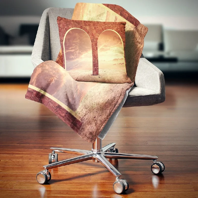 Recycled polyester blankets for an eco - conscious optionDesignart 'Fantasy Background with two Arches' Landscape Fleece Throw Blanket Recycled polyester blankets for an eco - conscious optionDesignart 'Fantasy Background with two Arches' Landscape Fleece Throw Blanket